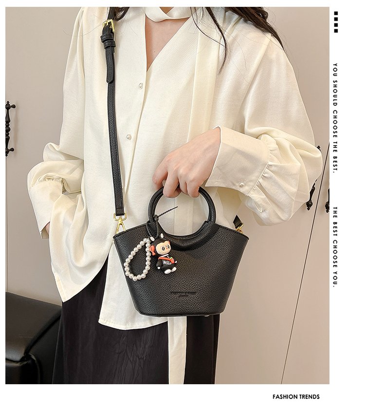 Bucket Bag One Size 2025 Spring Shoulder Bag Zipper PU Women's Bag
