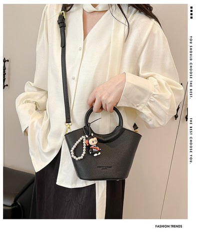 Bucket Bag One Size 2025 Spring Shoulder Bag Zipper PU Women's Bag