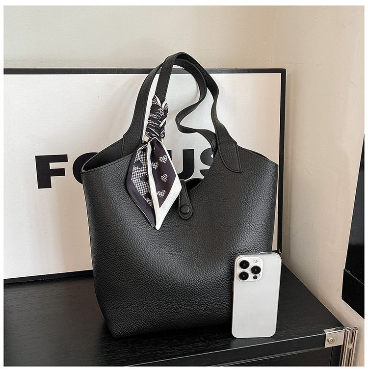 Magnetic Buckle Women's Bag PU Shoulder Bag 2025 Autumn Tote Bag One Size