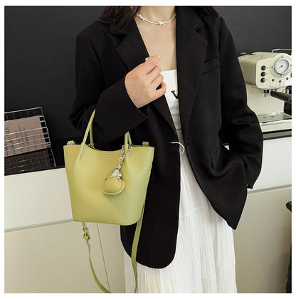 Single Shoulder Handbag Zipper One Size Women's Bag Vegetable Basket Bag PU
