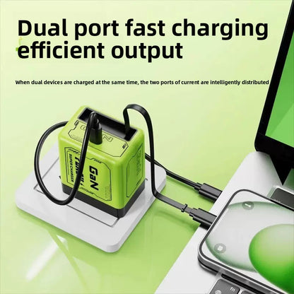 120W Gallium Nitride Charger PD Fast Charging Mobile Phone Charger with Retractable Cable Compatible with Apple and Huawei Chargers
