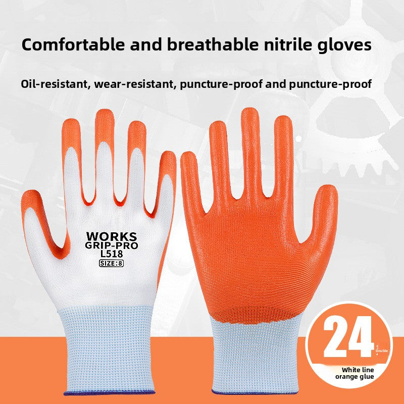 FOR WHOLE SALE ONLY PRICE ON REQUEST                     Nitrile Rubber Coated Labor Protection Gloves for Construction Site Work, Thickened, Wear-resistant, Odorless, Breathable Nylon Latex Work Gloves