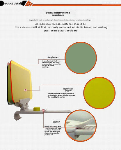 Car Day and Night Anti-Glare Mirror Car Sun Visor Night Vision Goggles Anti-Glare Anti-Strong Light Driver