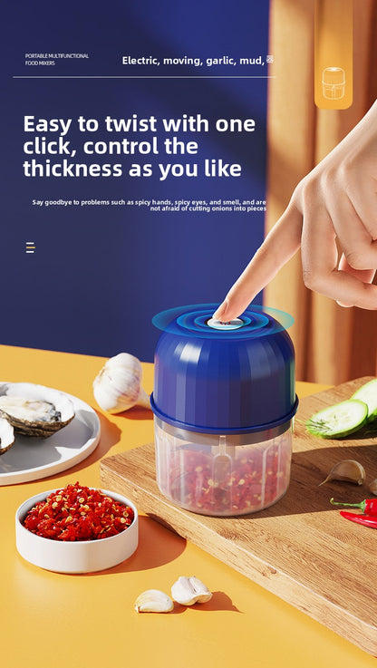 Mini Electric Garlic Herb Fruit Veg Masher Household Wireless Portable Baby Food Processor Kitchen Multifunctional Meat Grinder Garlic Chopper