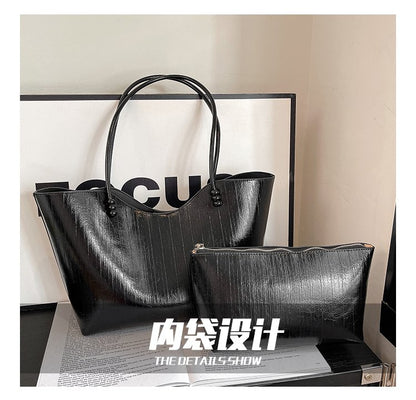 Shoulder Bag One Size Women's Bag Zipper PU 2025 Autumn Tote Bag