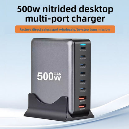 New 500W GaN PD Charger 6C2A Multi-Port Desktop Charger 8 Ports Desktop Charger Hot Item Desktop Charger