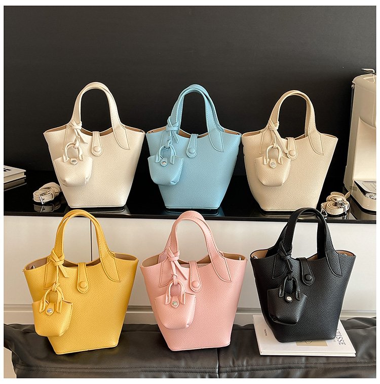Bucket Bag Shoulder Bag One Size 2025 Spring Magnetic Buckle PU Women's Bag