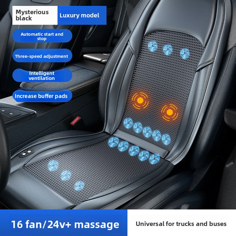 Summer Car Ventilation Seat Cushion Cooling Seat Pad Summer Cool Air Breathable Heat Dissipation Cooling Pad Truck Backrest with Fan