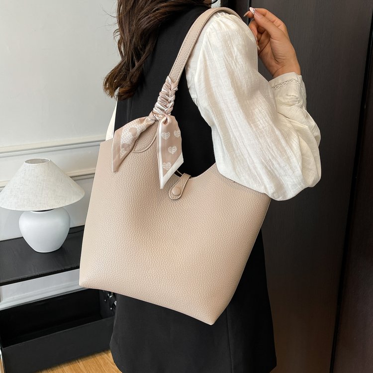 Magnetic Buckle Women's Bag PU Shoulder Bag 2025 Autumn Tote Bag One Size