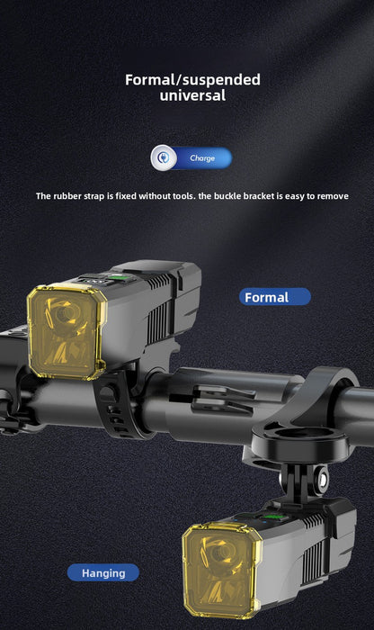 Bicycle Light with Horn Anti-Glare High-Low Beam Switch Front Light Integrated Dustproof Fogproof Front Light