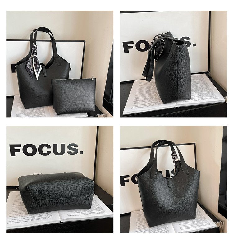 Magnetic Buckle Women's Bag PU Shoulder Bag 2025 Autumn Tote Bag One Size