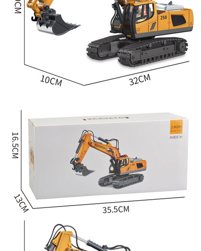 Children's Electric Toy Light and Sound Engineering Vehicle1:20Track Alloy Remote Control Excavator Model