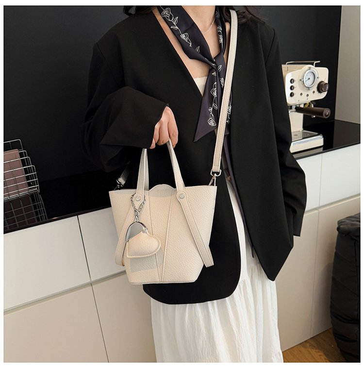 Single Shoulder Bucket Bag PU Zipper 2025 Spring Women's Bag One Size