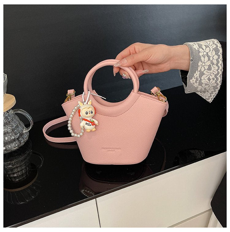 Bucket Bag One Size 2025 Spring Shoulder Bag Zipper PU Women's Bag