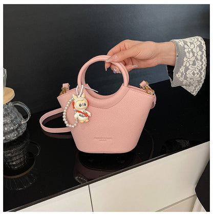 Bucket Bag One Size 2025 Spring Shoulder Bag Zipper PU Women's Bag