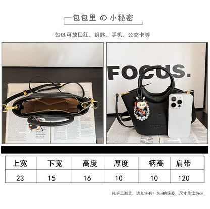 Bucket Bag One Size 2025 Spring Shoulder Bag Zipper PU Women's Bag