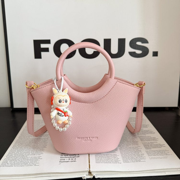 Bucket Bag One Size 2025 Spring Shoulder Bag Zipper PU Women's Bag