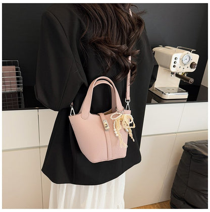 Bucket Bag Women's Bag PU Shoulder Bag Lock Buckle