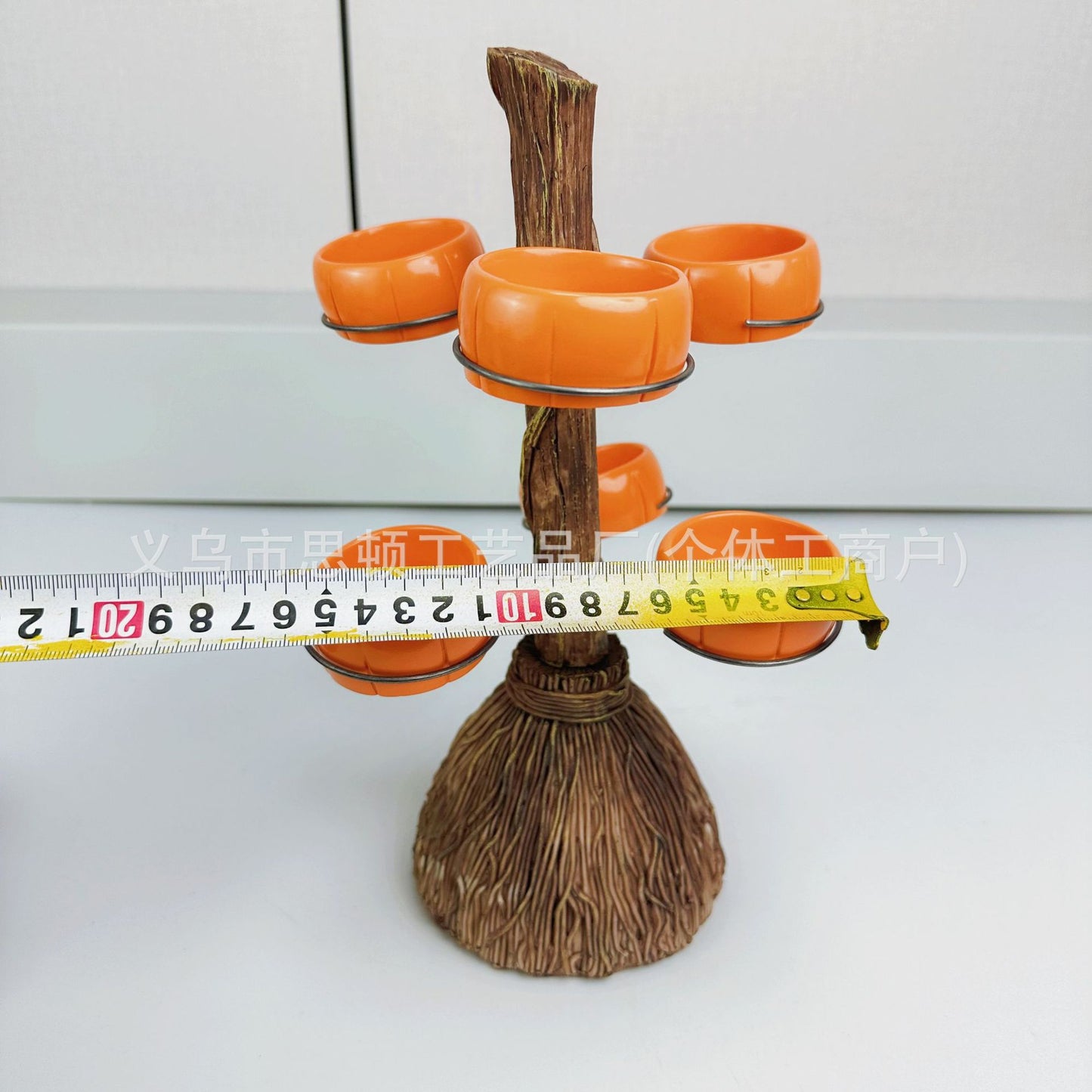 New Halloween Broom Pumpkin Cup Resin Home Desktop Ornament Decoration Storage Tray Creative Design