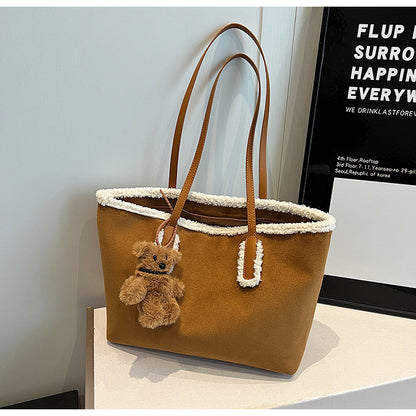 Autumn and Winter Super Hot Style Furry Handbag for Women Simple Fashion Versatile Stylish Single Shoulder Crossbody Bag