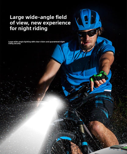 Bicycle Light with Horn Anti-Glare High-Low Beam Switch Front Light Integrated Dustproof Fogproof Front Light