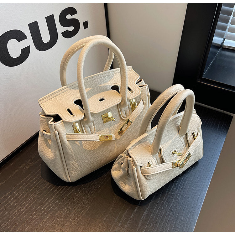 Block Platinum Small Square Handbag for Women