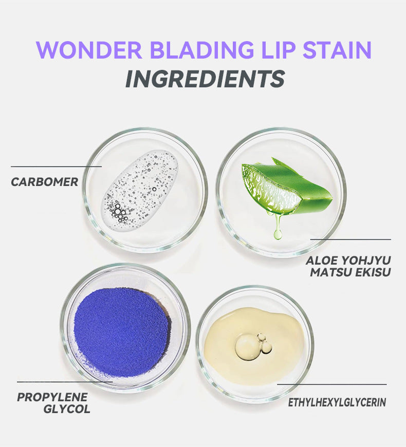 Wonderskin WONDER BLADING Lip Stain Masque – Long-Lasting, Waterproof, Transfer-Proof Colour Gloss Lipgloss with Hydrating Vegan Formula for Soft, No-Fade Lips