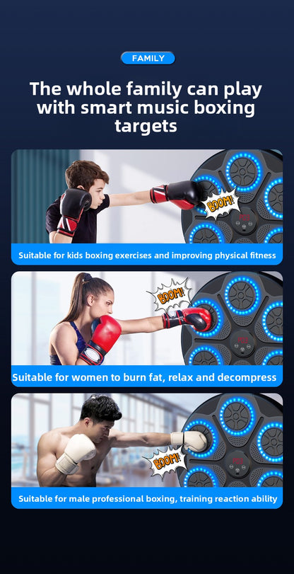 Home Music Boxing Machine Children's Reaction Trainer Adult Bluetooth Boxing Wall Target Smart Hanging Adjustable
