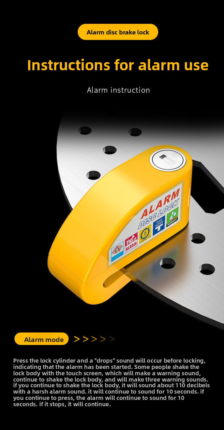 Universal Electric Bike Disc Brake Lock Motorcycle Lock Anti-Theft Bicycle Alarm Disc Brake Lock Mountain Bike Lock Bicycle Lock