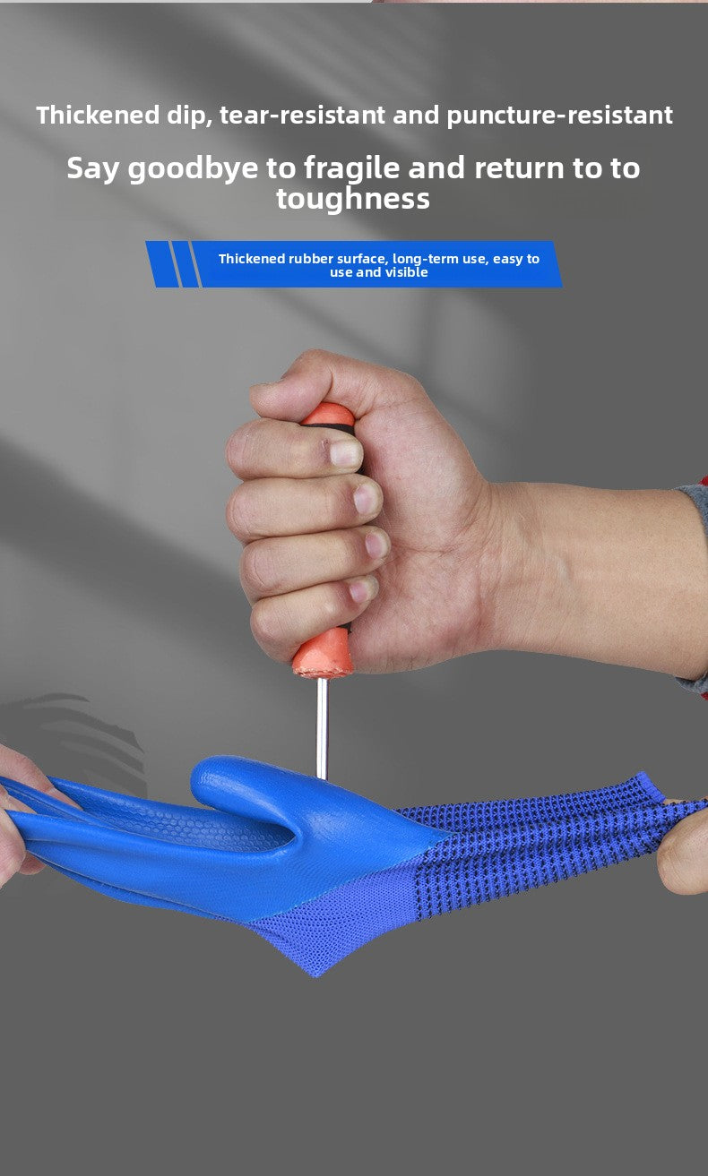 FOR WHOLE SALE ONLY P.O.A.                    A688 Wear-resistant Thickened Double-layer Latex Embossed Non-slip Logistics Handling Construction Site Work Half-finger Labor Protection Gloves
