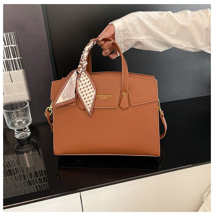 Single Shoulder Bag One Size Small Square Bag Women's Bag PU 2025 Autumn Zipper