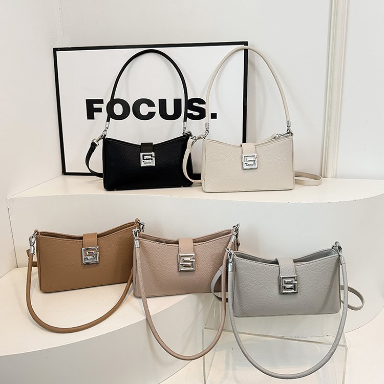 Small Square Bag with Stitching PU Zipper Women's Shoulder Bag One Size