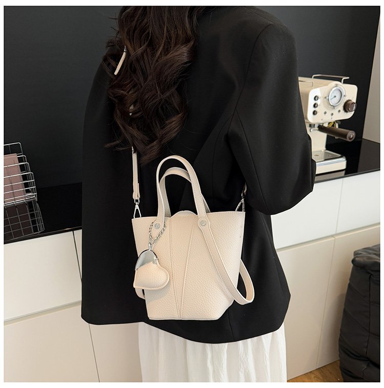 Single Shoulder Bucket Bag PU Zipper 2025 Spring Women's Bag One Size