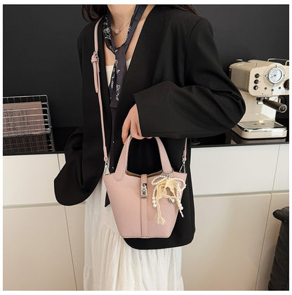 Bucket Bag Women's Bag PU Shoulder Bag Lock Buckle