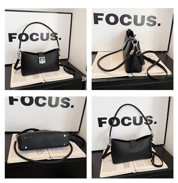 Small Square Bag with Stitching PU Zipper Women's Shoulder Bag One Size