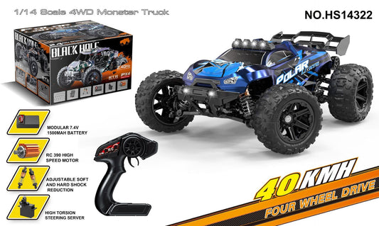HS14322Brushed version40KM/H | 1/18Brushless High-Speed Four-Wheel Drive2.4G Full Scale Professional RC Remote Control Off-Road Big Wheel Bike1/14Brush
