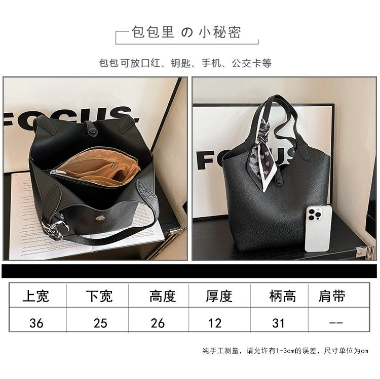 Magnetic Buckle Women's Bag PU Shoulder Bag 2025 Autumn Tote Bag One Size