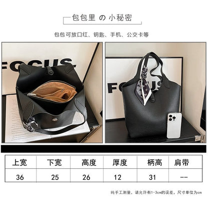 Magnetic Buckle Women's Bag PU Shoulder Bag 2025 Autumn Tote Bag One Size