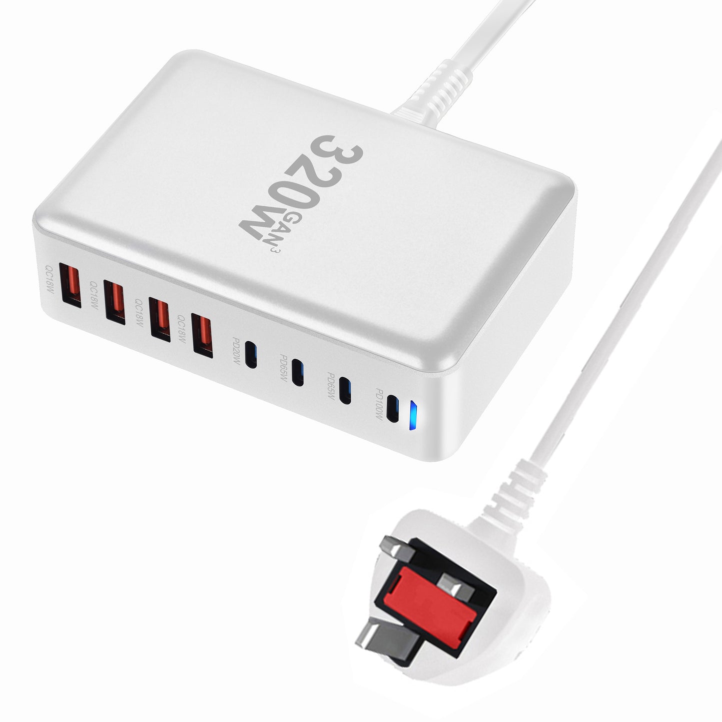 New 500W GaN PD Charger 6C2A Multi-Port Desktop Charger 8 Ports Desktop Charger Hot Item Desktop Charger