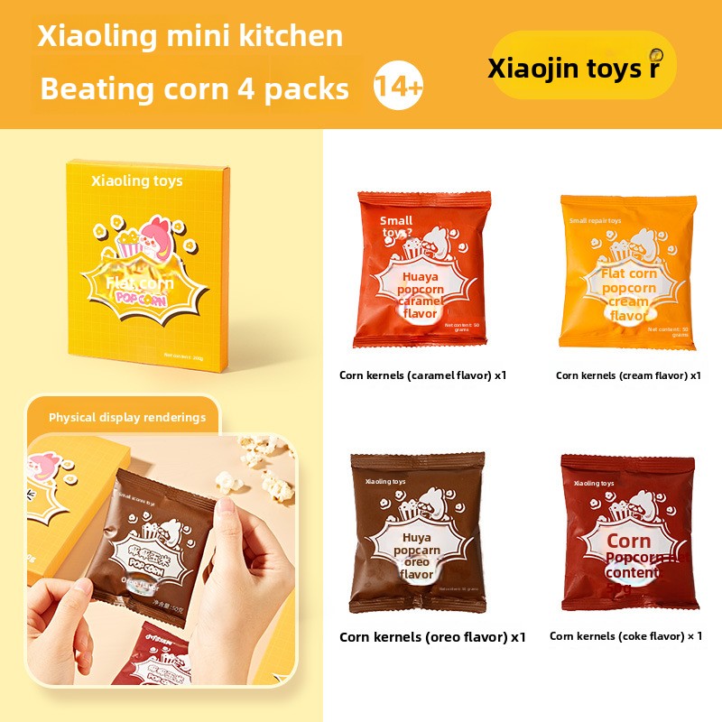 Toys Children's Mini Popcorn Machine Electric Fully Automatic Multi-Functional Small Home Appliance Pretend Play Popcorn Maker for Home Use