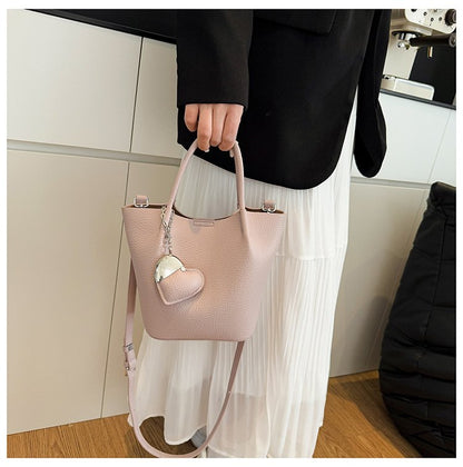 Single Shoulder Handbag Zipper One Size Women's Bag Vegetable Basket Bag PU