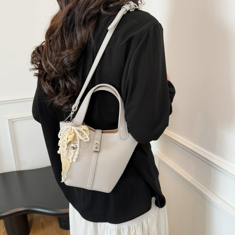 Bucket Bag Women's Bag PU Shoulder Bag Lock Buckle