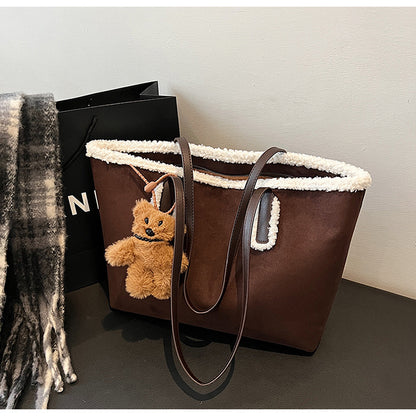 Autumn and Winter Super Hot Style Furry Handbag for Women Simple Fashion Versatile Stylish Single Shoulder Crossbody Bag