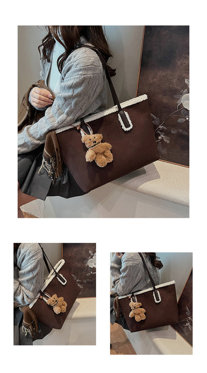 Autumn and Winter Super Hot Style Furry Handbag for Women Simple Fashion Versatile Stylish Single Shoulder Crossbody Bag