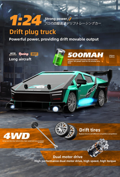 Remote Control Car RC Remote Control 1:24 Scale Fast Speed Drift Car Four-wheel Drive Drift Racing Toy Car Model Hot Seller