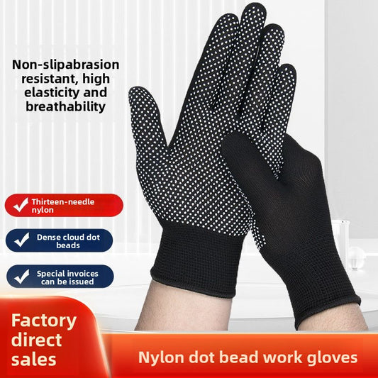 FOR WHOLE SALE ONLY PRICE ON REQUEST                                         Labor Protection Gloves Nylon Non-Slip Dotted Gloves Driving Handling Express Thin 13-Pin Touch Screen Dotted Work Gloves