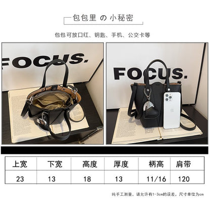 Single Shoulder Bucket Bag PU Zipper 2025 Spring Women's Bag One Size