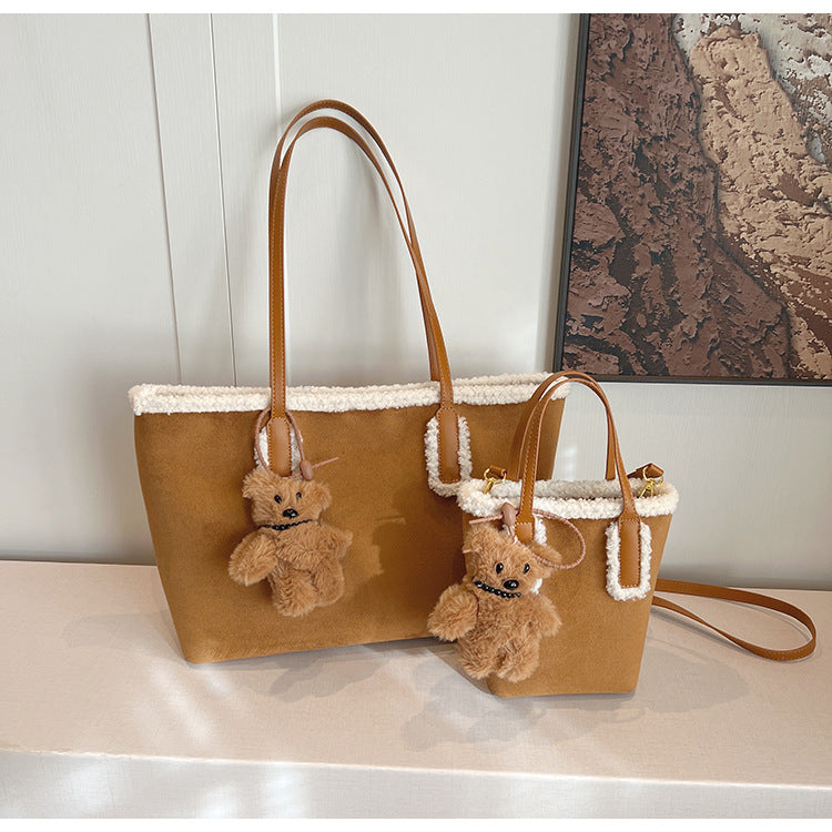 Autumn and Winter Super Hot Style Furry Handbag for Women Simple Fashion Versatile Stylish Single Shoulder Crossbody Bag