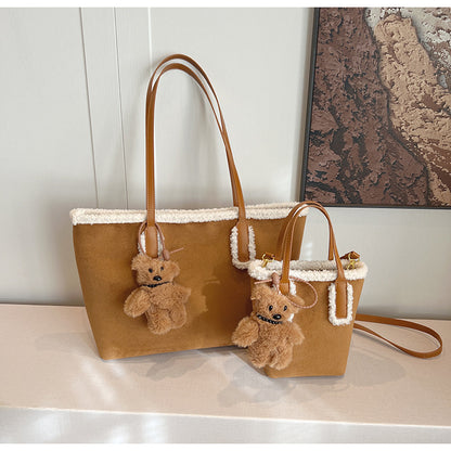 Autumn and Winter Super Hot Style Furry Handbag for Women Simple Fashion Versatile Stylish Single Shoulder Crossbody Bag